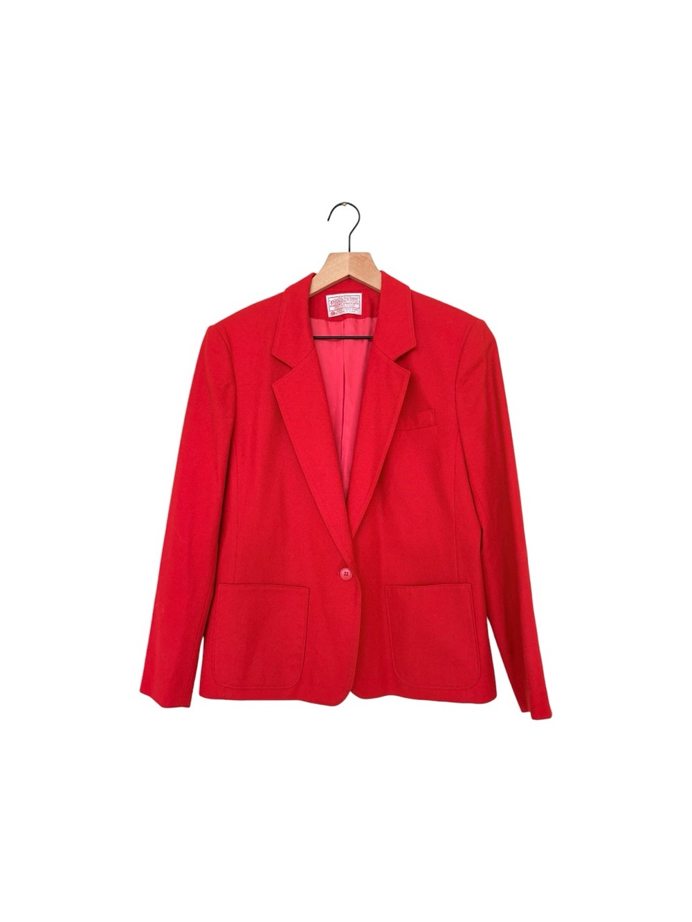 Pendleton  100% Virgin Wool Red Single-Button Women's Blazer Pockets 12